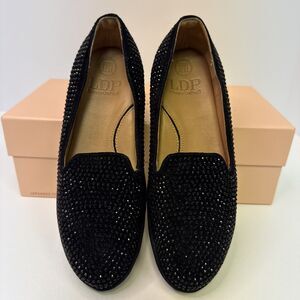 L'Amour Des Pieds Black Correze Embellished Sparkly Loafers Comfort Shoe - 5.5